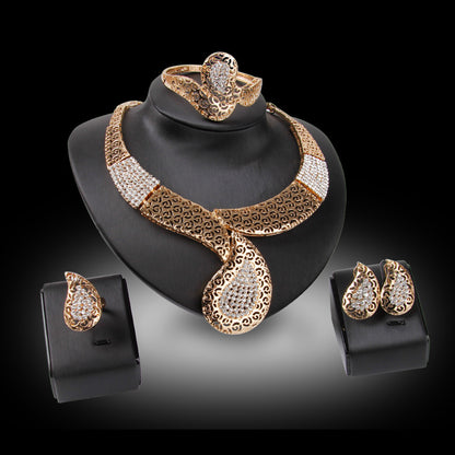 Gold-plated And Diamond Four-piece Dress Accessories
