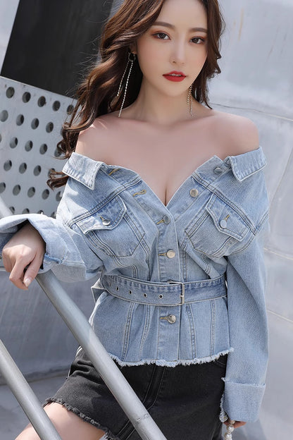 🖤Mintou – Veste en Denim pour Femme