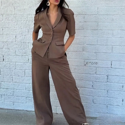🤎 Imany – Ensemble Top et Pantalon Slim Fit