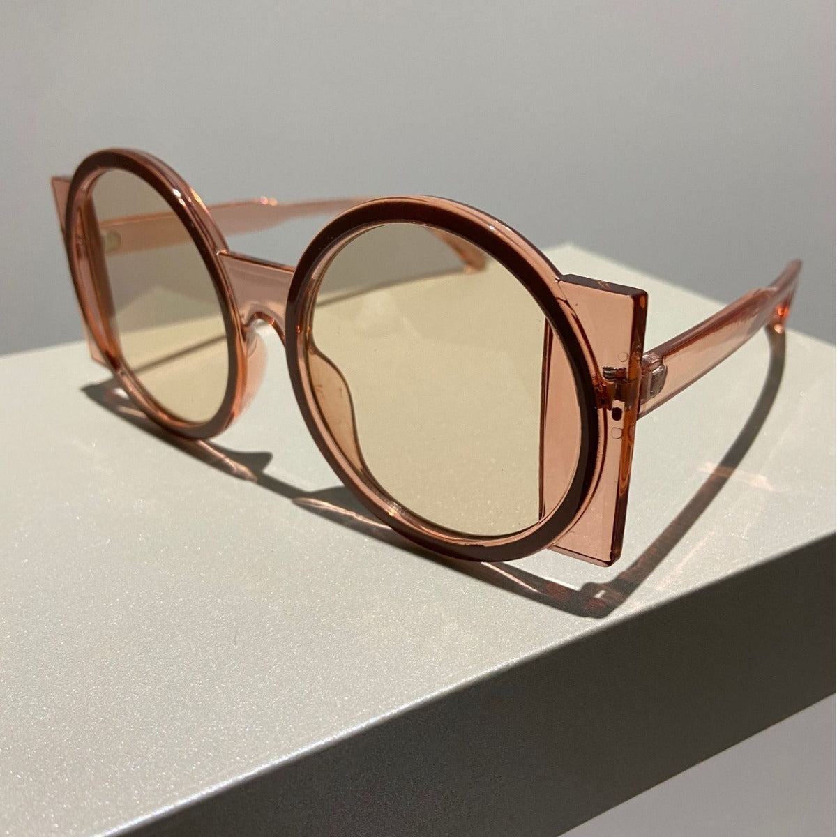 Round Large Frame Sunglasses Cool Contrast Color