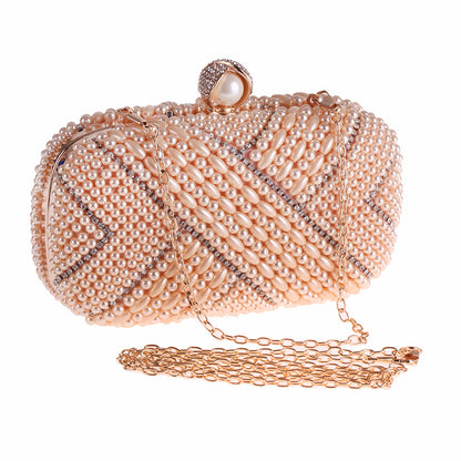 Pochette Carrée Perles Soirée Femme