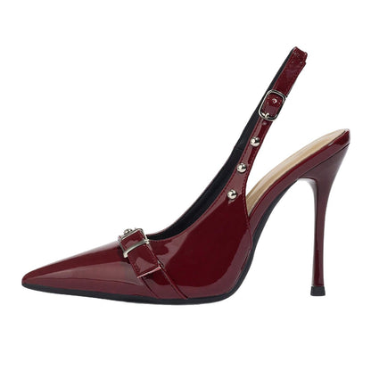Escarpins Rivets Bout Pointu Bordeaux