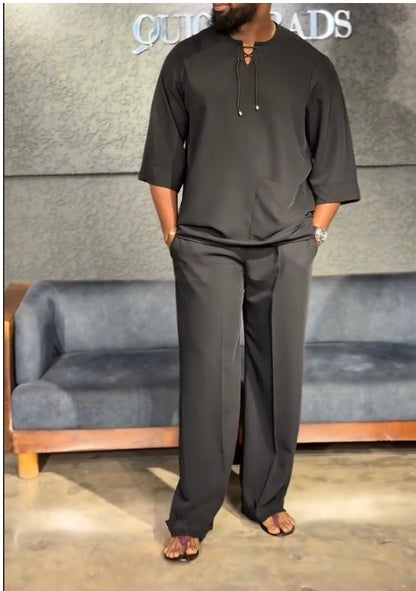 Ensemble Chemise Pantalon Taille Haute Homme