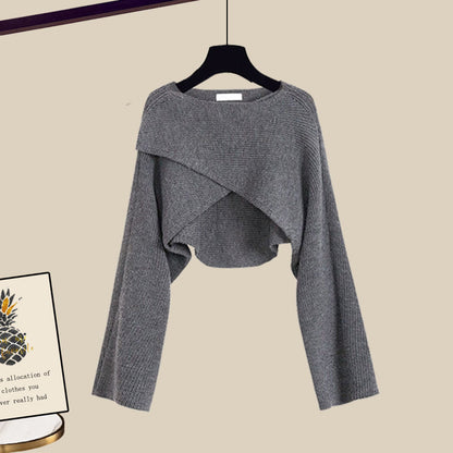 👑 Zeynab– Ensemble 3 Pièces Pull Tricoté, Chemis et Pantalon Large