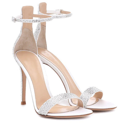 Sandales Talon Aiguille Strass Bout Rond