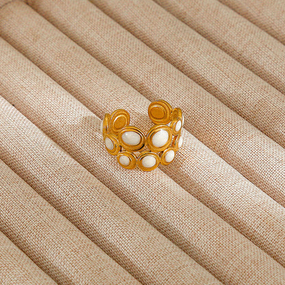 Personalized Stainless Steel Ring With Color-retaining Diamond Inlay