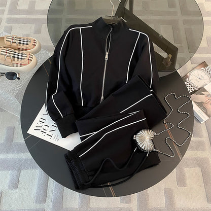 🖤 Falyra – Ensemble Cardigan Cintré et Pantalon Large