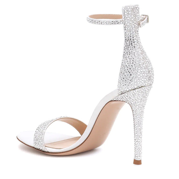 Sandales Talon Aiguille Strass Bout Rond