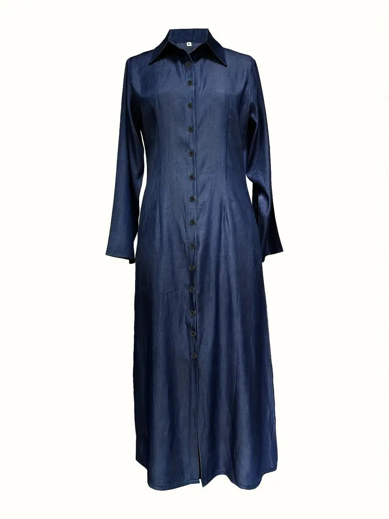 ✨ Amaïra – Robe Longue Élégante à Manches Longues