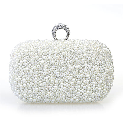 Sac De Soirée Perles Strass Beige Femme