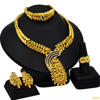 Women's Alloy 24k Jewelry Four-piece Set