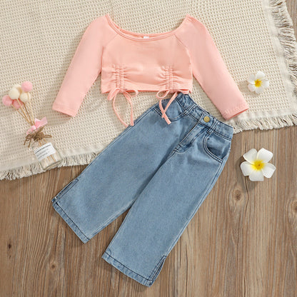 Douceur d’Automne  Look Fille Coton & Nœud Élégant
