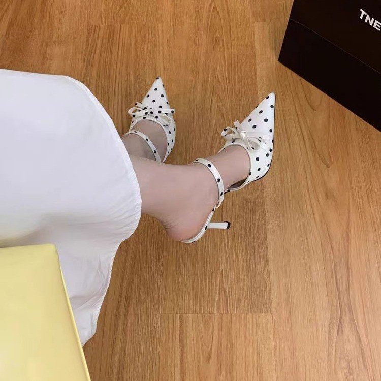 Mules Satin Pois Nœud