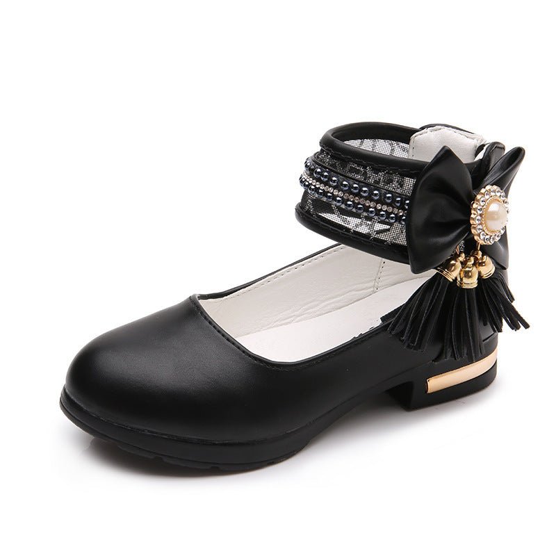 Korean Version Soft Sole Princess Shoes Large Children Single