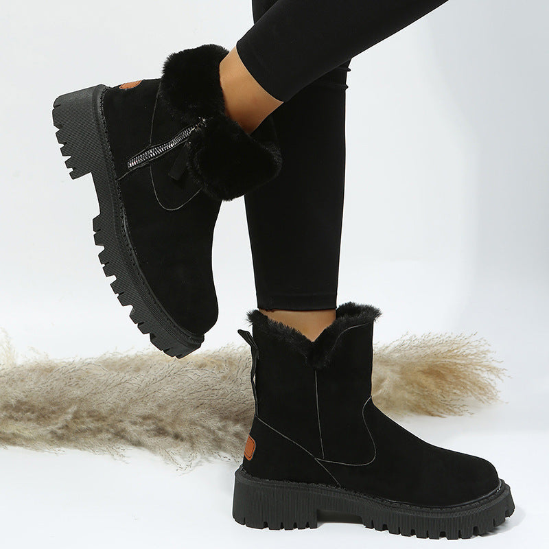 Fayora – Bottes d’Hiver Doublées en Fourrure Courte